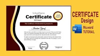 How to Design Certificate in Ms Word af somali 
