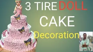 3 Tire Doll Cake Design#Dollcake#bridaldoll#Youtubevideo#Doll theme Cake#Sunilcakemaster