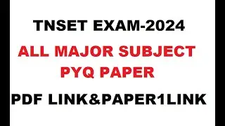 TNSET EXAM | ALL MAJOR SUBJECT| PREVIOUS YEAR QUESTION PAPER| #tnset2024
