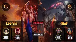Haru LEE SIN (Jungle) [Conqueror] VS OLAF - Grandmaster KR Patch 10.9