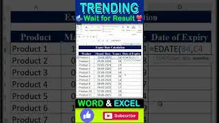 Expiry Date Calculation in Excel #exceltips #shorts #excel #exceltutorial