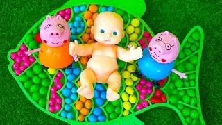 Satisfying Candy ASMR | Magic Bathtub Mixing Rainbow Candy Baby Doll Pop It Cutting ASMR Kono Candy