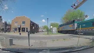 Quebec City bound VIA 6401 pulls train 24 and leaves Drummondville
