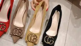 Video OL Office Lady Shoes Suede High Heels Woman Shoes Pointed Toe Dress Shoes Basic Pumps