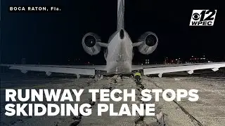 Runway technology stops skidding plane on a Florida runway
