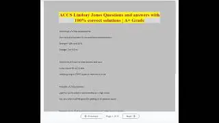 ACCS Lindsay Jones Questions and answers