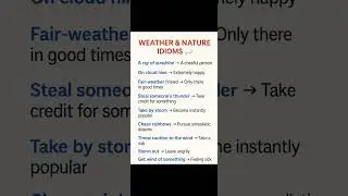 weather Idioms