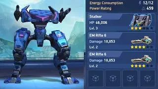 Crazy Stalker and em rifle 6 | one shot kill gameplay | mech arena