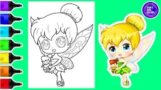 Coloring Kawaii Tinker Bell and Peter Pan Coloring Page | Markers