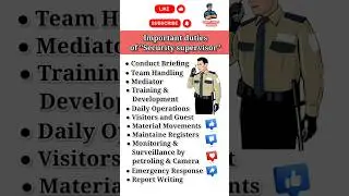 Security supervisor important duties| Duties of security supervisor| #shorts #trending #security