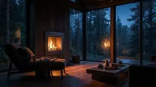 Deep Blissful Rain Sounds for Sleeping Luxury Woodland Cabin Fireplace for Rapid Healing 🏠