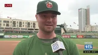 TinCaps pitcher Logan Allen live on WANE-TV's 6 p.m. news 4/27/17