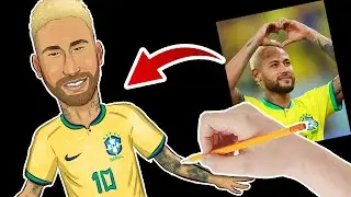 Como DESENHAR o NEYMAR JR na COPA do QATAR - Speed paint