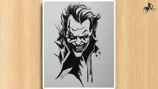 How to draw joker face drawing || step by step easy and simple drawing tutorial || hacker drawing