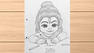 Cute bal Hanuman Drawing easy | Hanuman Ji Drawing | chitra 
