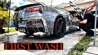 C7 Corvette - First Wash After Coating - Exterior Auto Detailing **ASMR**