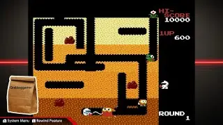 Dig Dug gameplay on the Nintendo Switch (Namco Museum Archives Vol 1)