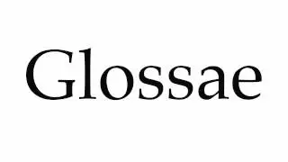 How to Pronounce Glossae