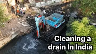 Cleaning a Drain with DrainMaster in Baroda, Gujarat.