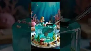 Magical Mermaid Ocean Cake 🌊✨ | Underwater Jelly Dessert Art#asmr #cake #cakedecorating #chocolate