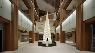 Nendo designs polyhedral Christmas tree with flickering star-shaped cutouts