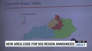 New area code for 502 region announced
