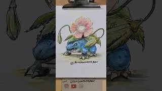 venusaur time-lapse speed drawing Video with copic markers #pokemon #drawing #art