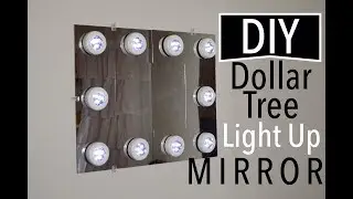 DIY DOLLAR TREE LIGHT UP VANITY MIRROR