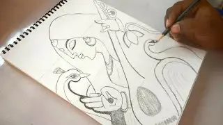 Maa Saraswati Sketch | Simple Pencil Drawing