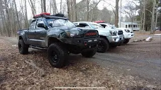 Three Tacoma's explore NH trails and ATTEMPT a WATER crossing  (Ft. A QUARRY)