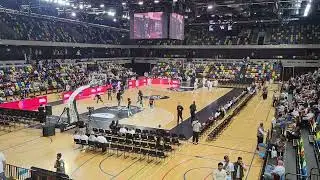 Inside Copper box Arena , Hackney Wick, London. Great place. Basketball match. May 2025