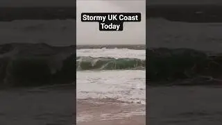 Stormy UK Coast Today &mdash; Windy Waves & Rain 🌊💨🇬🇧 #ukocean #waves #ocean #ukweather