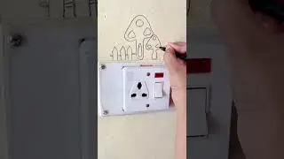 Switch board painting 🎨 mashroom art #shorts