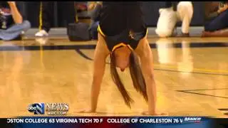 VCU cheerleaders with a special talent