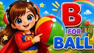 B for Ball 🏀 Bat 🏏 Banana 🍌 Butterfly 🦋 | Letter B Phonics | Bubu TV