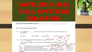 GATE Mathematics (MA) 2019 Full Aptitude Solution| Q. No. 1 to 10| GATE mathematics 2023|
