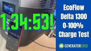 EcoFlow Delta 1300 AC Charge Zero to 100% in 1:34:53! Insane speed.
