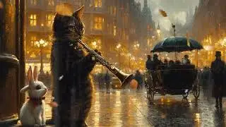 Sophisticated Cat Plays Clarinet in Vienna 🎷 | Balkan Gypsy Jazz at the Grand Opera