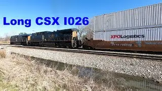 CSX I026 - Long Container / Piggyback Trailer Train with Distributed Power