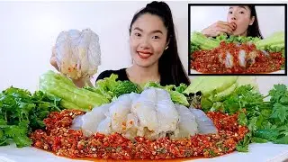 กินกุ้งลายเสือดิบยักษ์ ราดพริก 100 เม็ด ซีฟู้ดปลาร้าเผ็ดๆนัวๆ แกล้มมะระขี้นก ตัวใหญ่ล้นปาก ซดน้ำแซ่บ