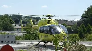 Samu 87 D&eacute;collage de l'h&eacute;licopt&egrave;re du samu de Limoges d'un ch de Corr&egrave;ze