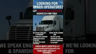 Looking for all owner operators. Let us book your next load. DM for more information.