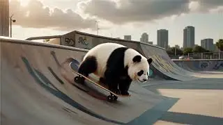Panda doing skates