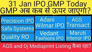 Adani Wilmar IPO GMP Today🔶DJ Mediaprint🔷AGS Transact🔶Vedant Fashions IPO🔥Safa Systems 🔷#Upcomingipo