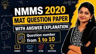 NMMS 2020 MAT QUESTION PAPER WITH ANSWER EXPLANATION | Question number from 1 to 10