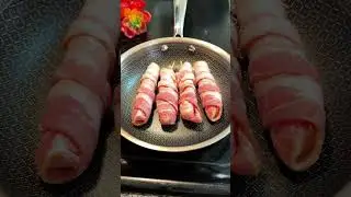 Bacon wrapped mozzarella stick #carnivore #baconlover #snack