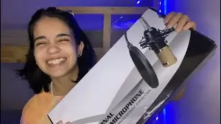 ASMR UNBOXING: ganhei um microfone!  (testando microfone novo/ new mic)