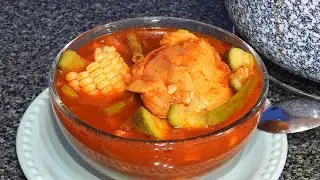 CALDO DE POLLO CON VERDURAS (ROJO)/ MUY ECONOMICO Y FACIL DE PREPARAR