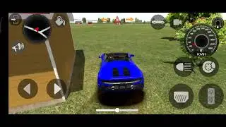 Blue Lamborghini car driving simulator game.
