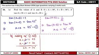 Find the values of A and B, if tan(A + B) = 1 and tan(A - B) = 1 / (sqrt 3)